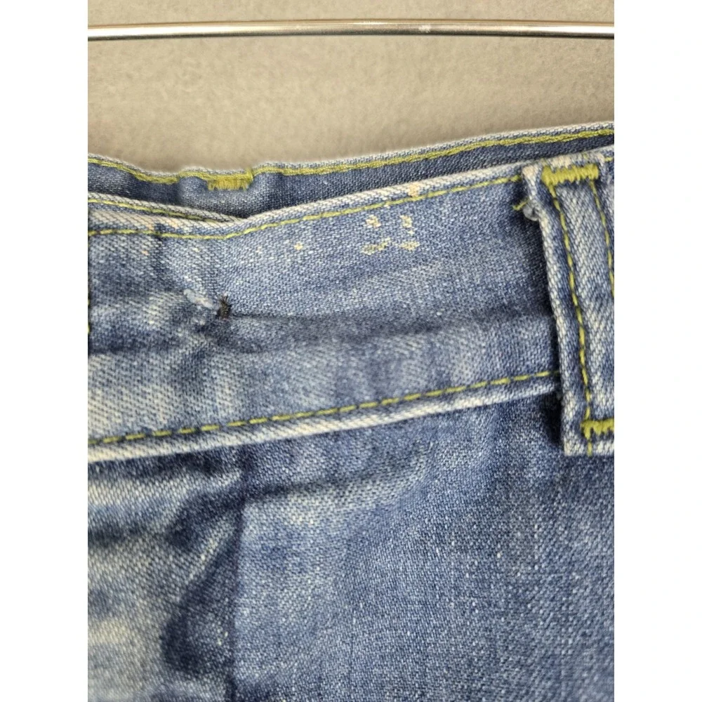 Vtg Levis High Waisted Wide Leg Jeans Blue Raw Hem White Tab Label Rare 28x24.5